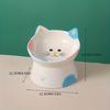 1PC Elevated Cat Food Dish, Ceramic, Raised Feeding Station, Shallow for Whiskers, Dishwasher Safe
