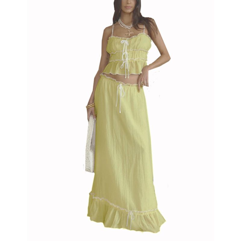 Sling Sweet Top Pleat Fairy Skirt sets Sweet Top Skirt Set