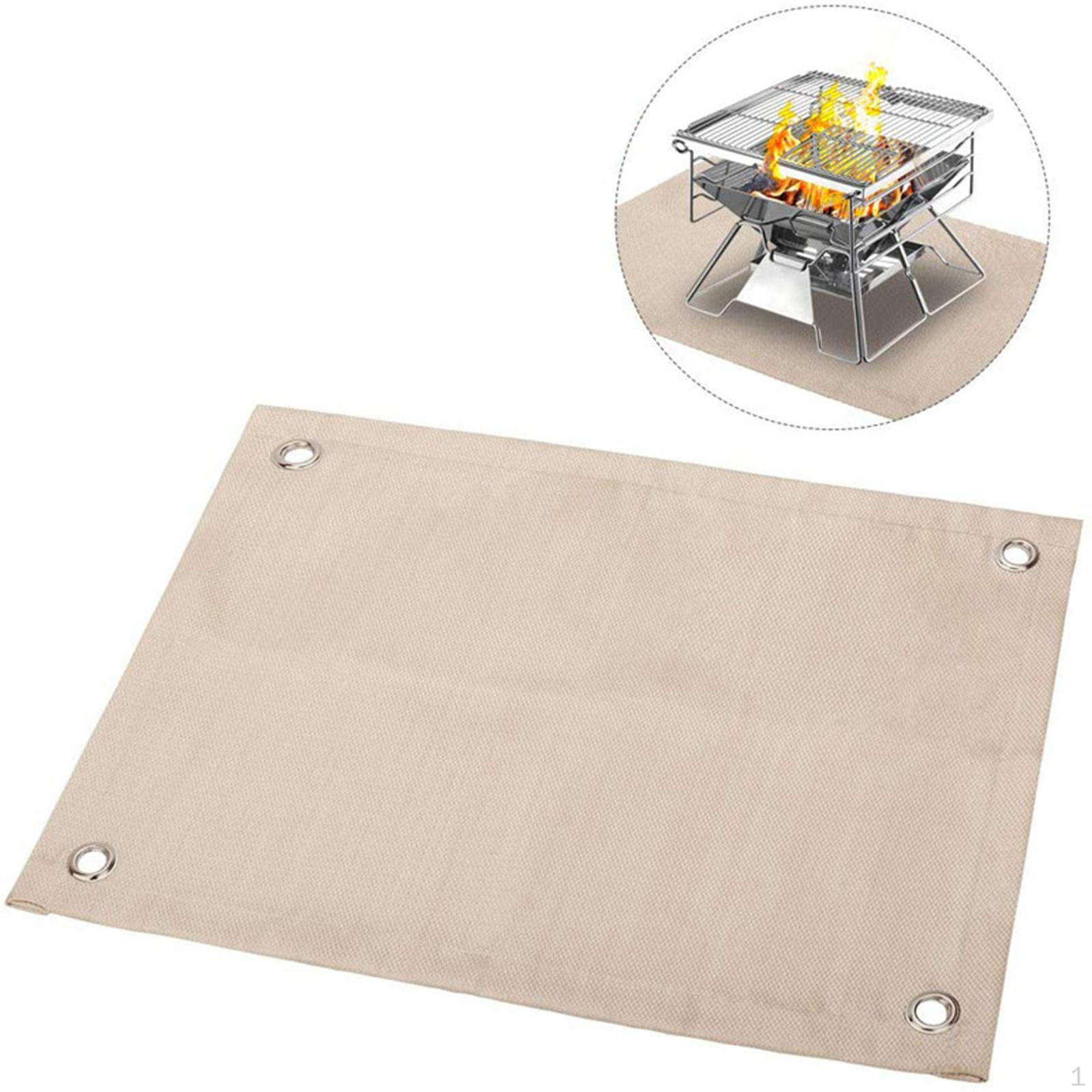 Insulation Camping Fire Blanket, Fireproof Mat High Temperature Resistant Protective 60x80cm