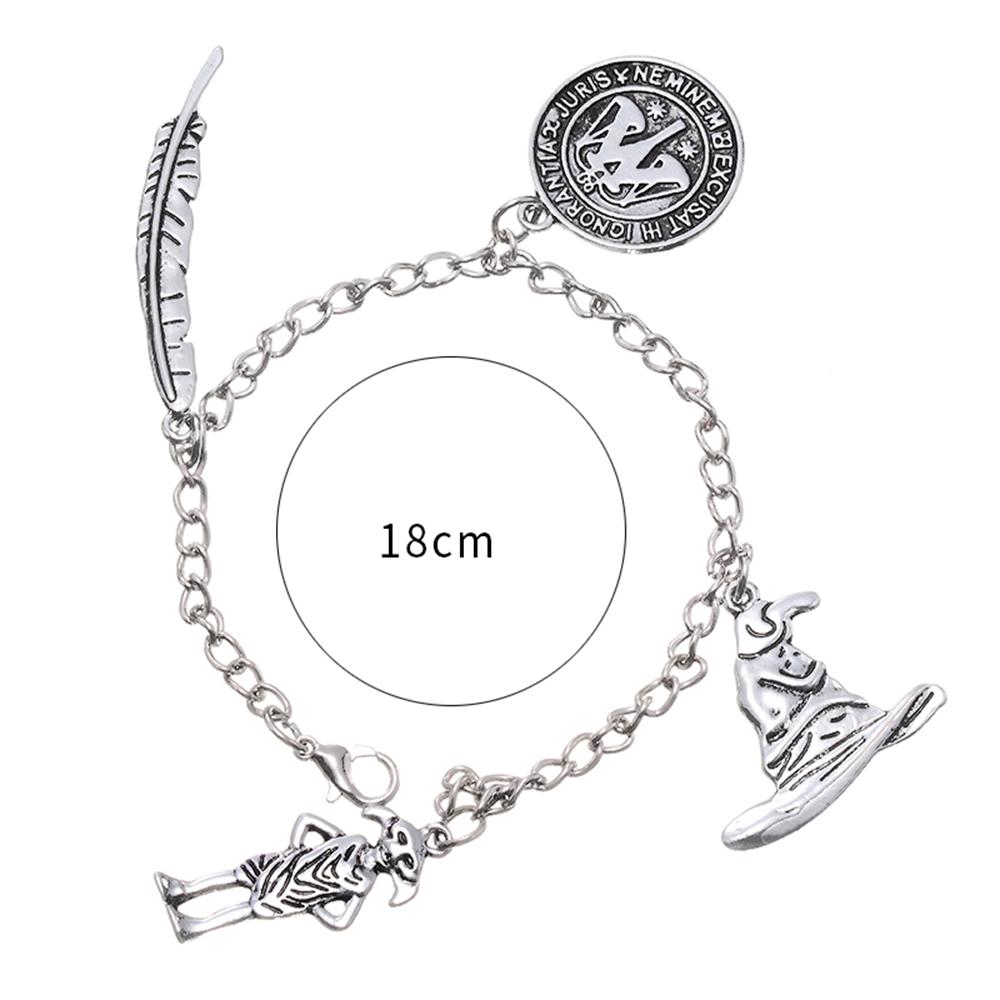 

Movie Magic School Bracelet for Women Golden Snitches Owl Hat Car Broom Pendant Jewelry Alloy Bracelets Toys Gifts античный серебряного