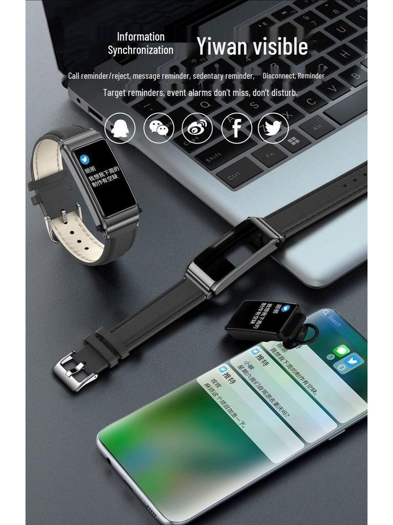 NFC Smart Bracelet with Bluetooth Earphones & Call Function, Two-in-One Smartwatch with Offline Payment Capability