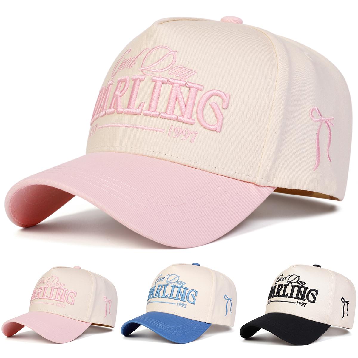 Yto Household Items Women's Beige Good Day Darling Est 1997 Embroidery Baseball Caps Spring Autumn Outdoor Use Adjustable Casual Hats Sunscreen Hat Sportss Cap For Men And