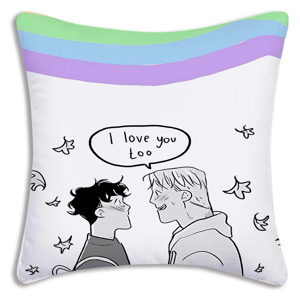 Cute anime For Heartstoppers Pillow Covers Cartoon Sofa Decorative Home Double-sided Printing Short Plush Cute Cushion Cover