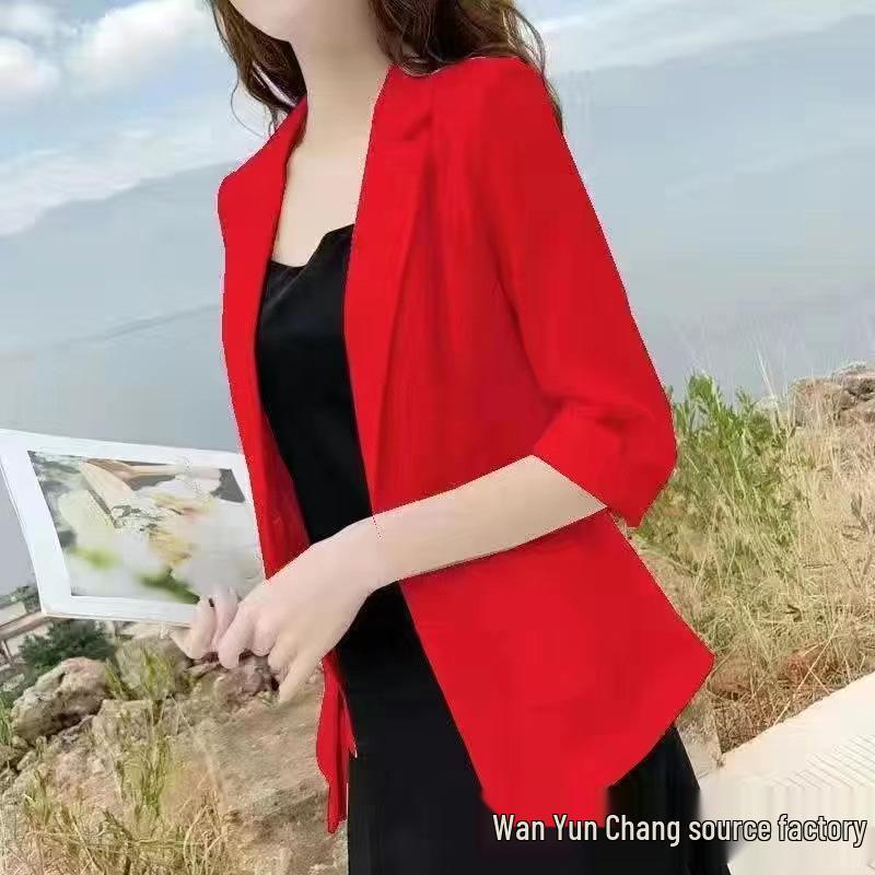 Leichter Damen-Leinenblazer: 2025 Koreanischer Stil, Professionell, Kurz, Vielseitige Sommer-Sonnenschutzjacke