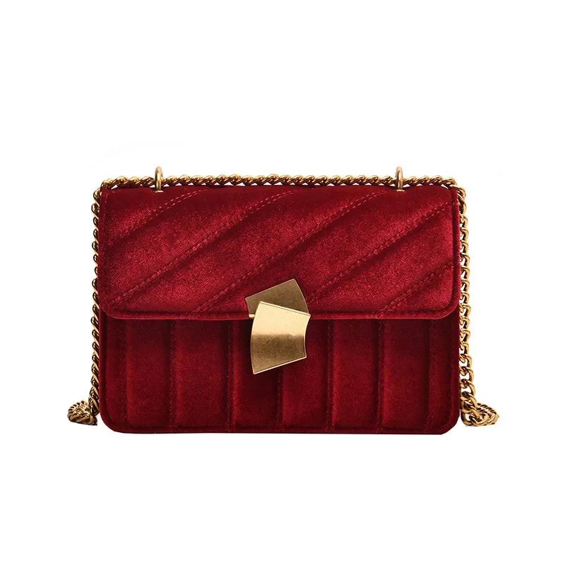 

Luxury Women Handbag High Quality Velvet Mini Small Shoulder Bag Party Evening Clutch Fashion Flap Crossbody Tote Female Packag