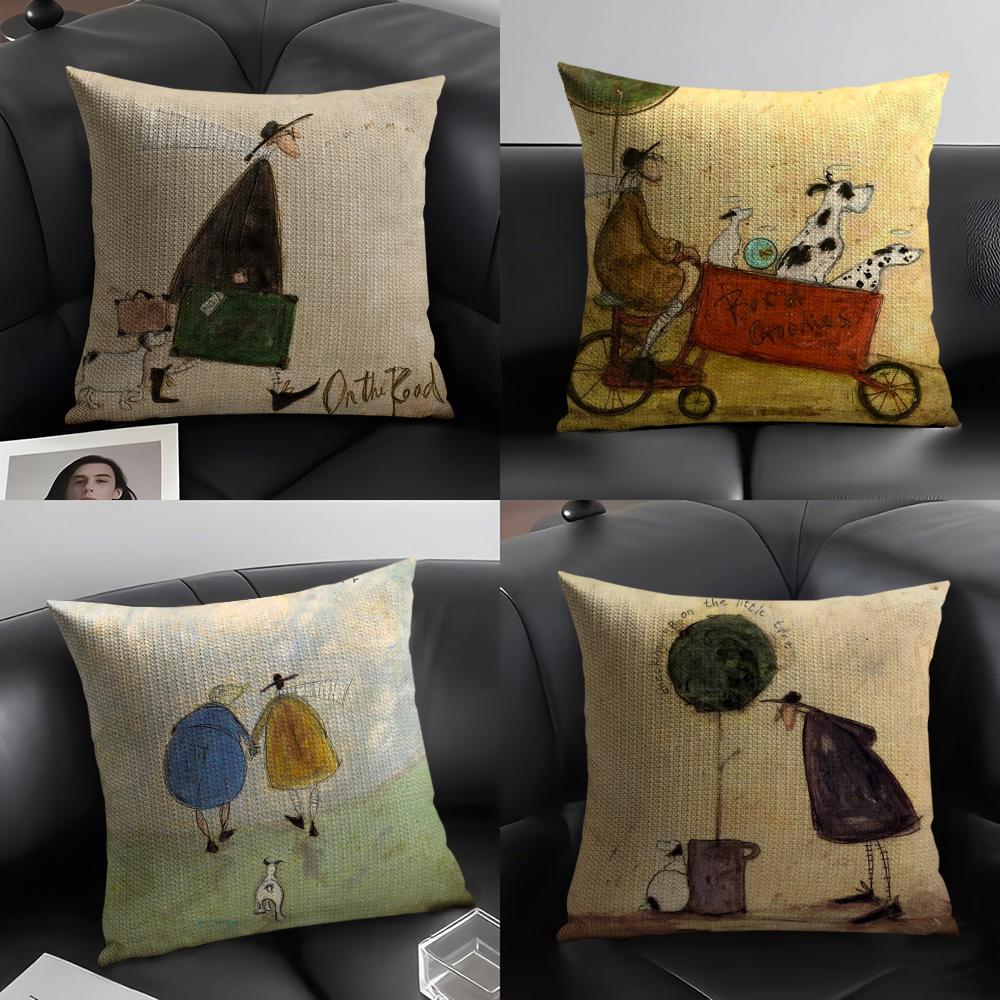 Shunika Chen Unisex Psam Toft Art Pillow Case Pattern Printed Pillowcase For Living Room Sofa Cushion Cover & Bedroom Decor