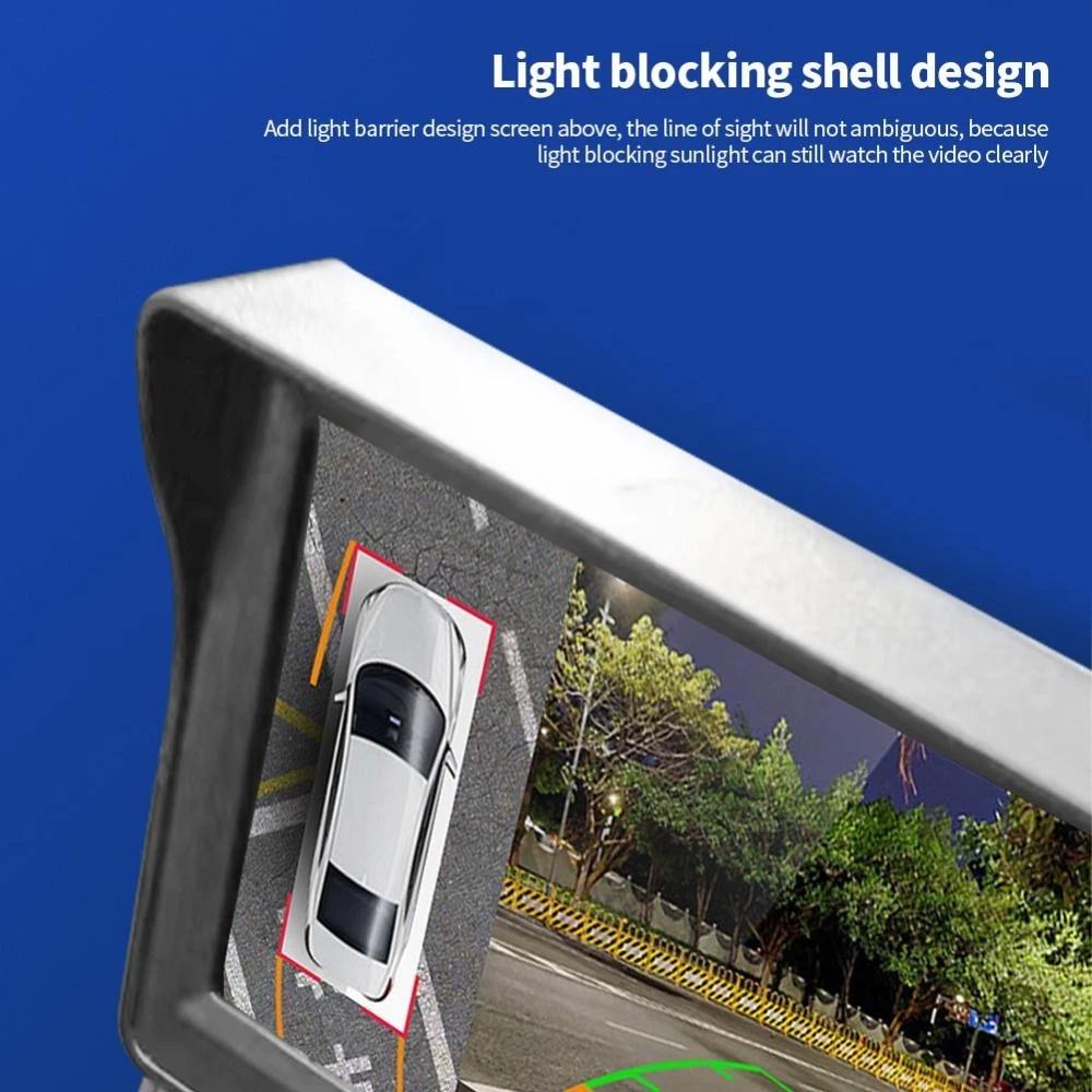 Car-mounted 4.3-inch monitor 7-inch HD reverse video 12V24V truck semi-trailer set