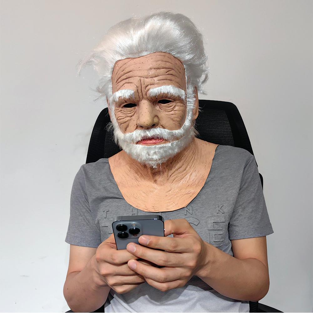 Old Man Decor Realistic Latex Mask For Halloween Props Cosplay Party Masks