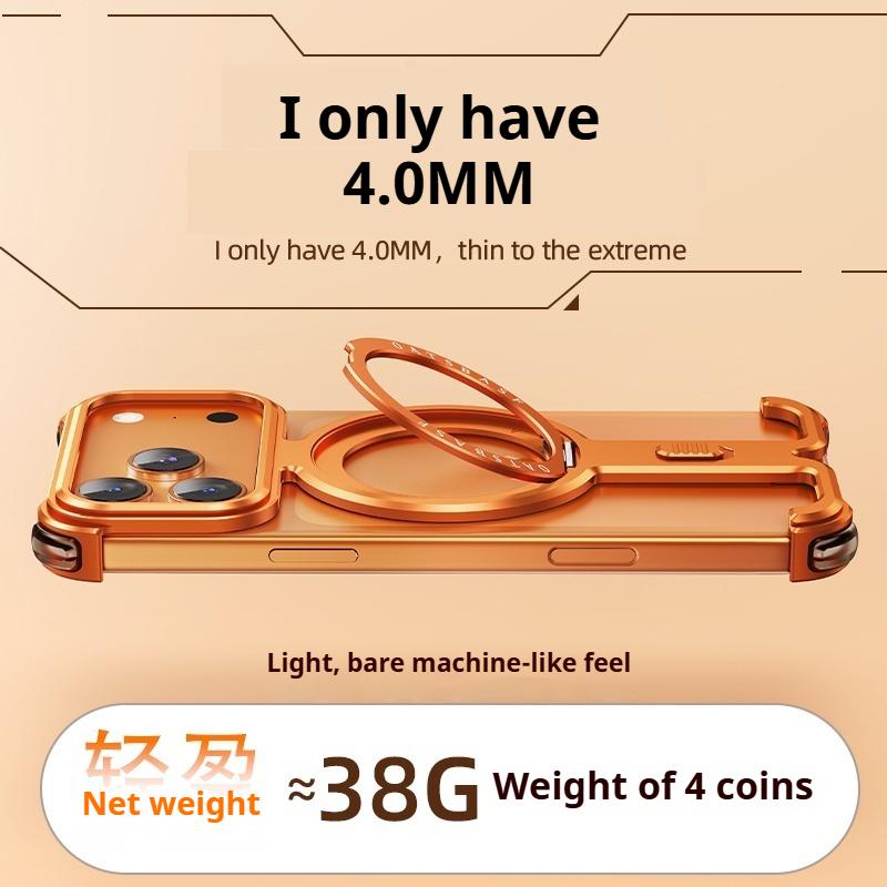 Funda de Metal para Teléfono Oatsbasf para iPhone 17 Pro Max/17 Pro con Soporte Magnético Giratorio 360° Cubierta sin Bordes de Metal de Aluminio Magsafe