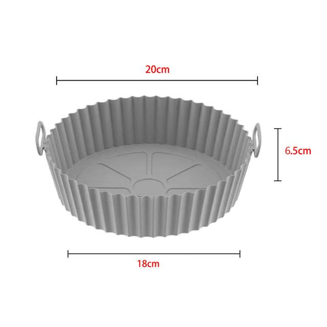 

20cm Silicone Air Fryers Oven Baking Tray Pizza Fried Chicken Airfryer Silicone Basket Reusable Airfryer Pan Liner Accessories