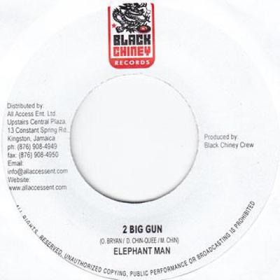 7-Zoll Schallplatte ELEPHANT MAN - 2 Big Gun Black Chiney 2005 Jamaika Reggae, Ska & Dub