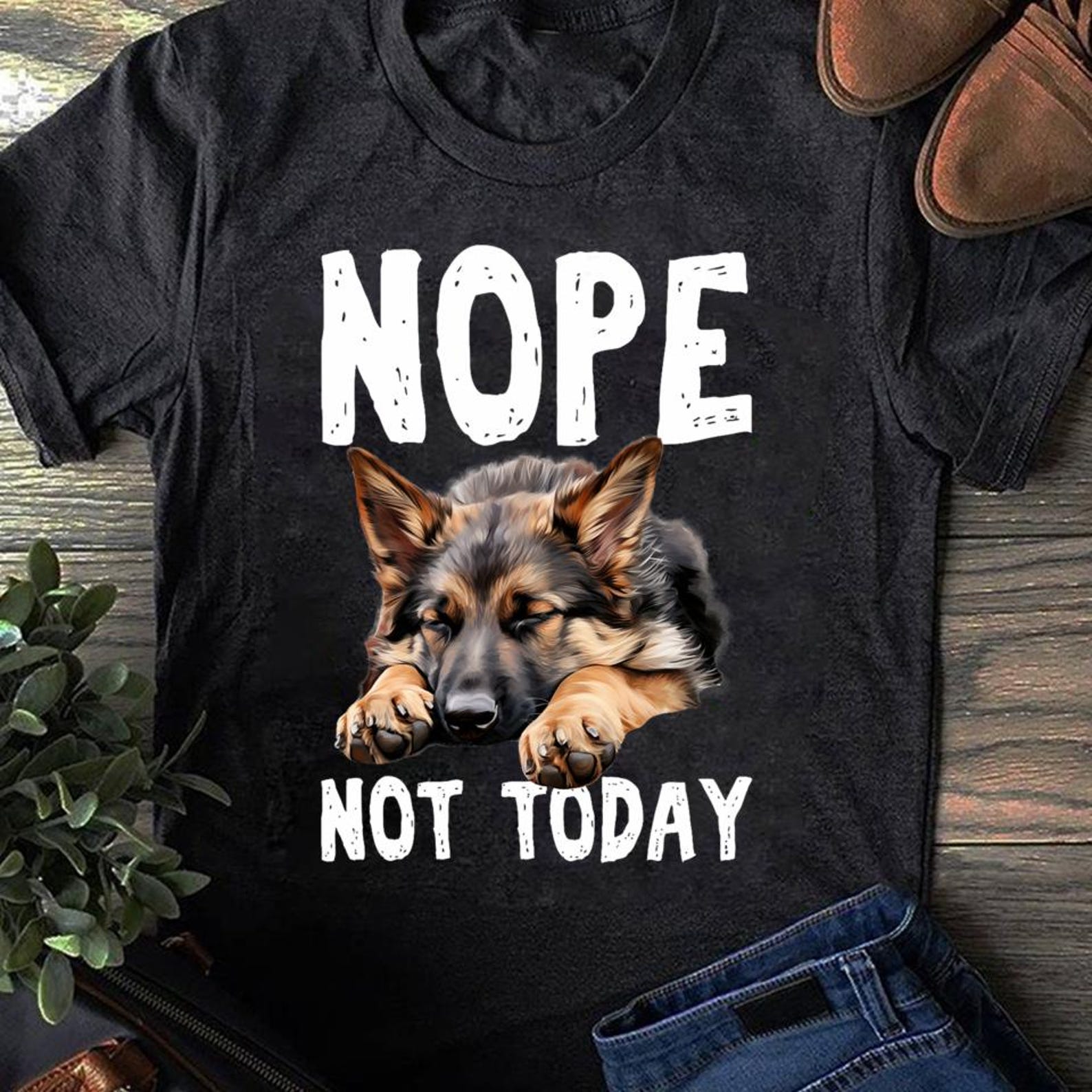 Lazy German Shepherd T-Shirt: Funny Dog Lover Tee XXXXL