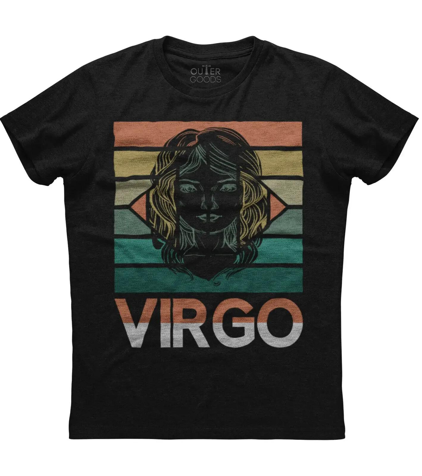 Vintage Design Virgo Zodiac Sign Birthday Gift TShirt 100 Cotton ONeck Short Sleeve Summer Casual Unisexs Tshirt Streetwear S