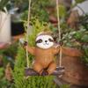 1 sitting sloth swing, garden animal swing hanging piece, family gift, hand-painted resin crafts