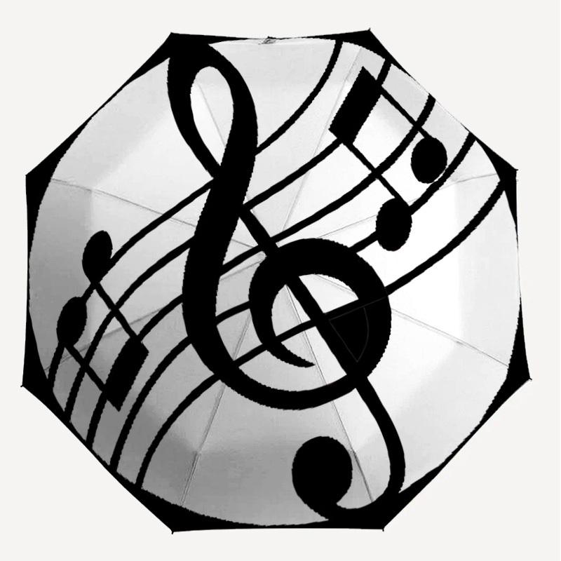 1PC music note Umbrella-8-Rib Reinforced, Automatic Open, Lightweight & Durable, Cute Fashion Accessory for Outdoor-P2700