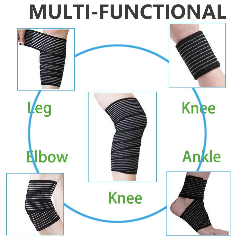 1 Pc Knee Wraps For Leg Calf Thigh Long Elastic Support Wrap Brace Compression Bandage For Weight-Lifting Powerlifting Squats