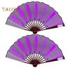 2 Pcs LED Lighted Dance Fans Foldable Handheld Rave Fans Light-up Folding Fans for Stage Performance Birthday Party Wedding