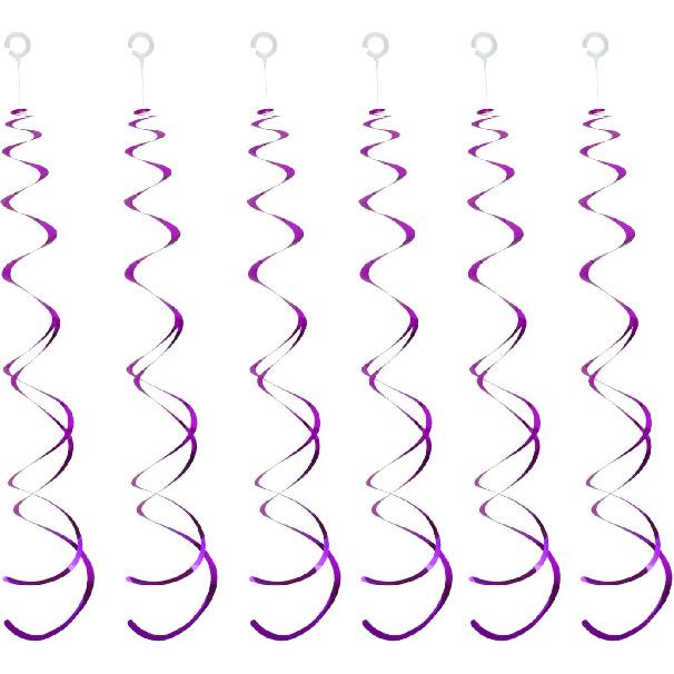 30 Pieces Gold Hanging Swirl Decorations Plastic Streamer Party Swirl Spiral Decorations for Ceiling, Wedding Baby Shower Birthday Party Supply