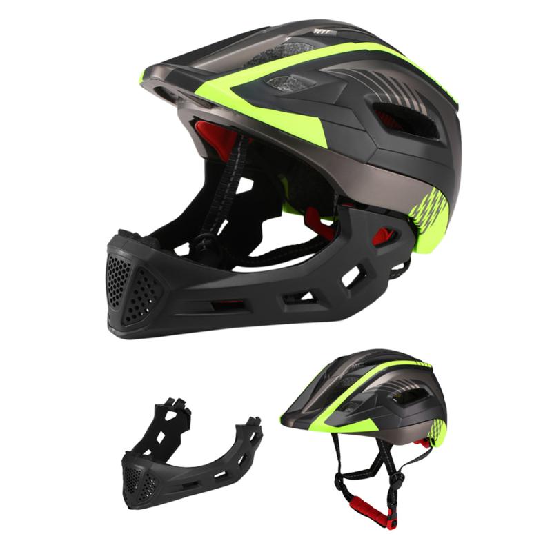 Kids Detachable Full Face Bike Helmet Breathable Ultralight Cycling Sports Safety Helmet for Bicycle Skateboard Scooter