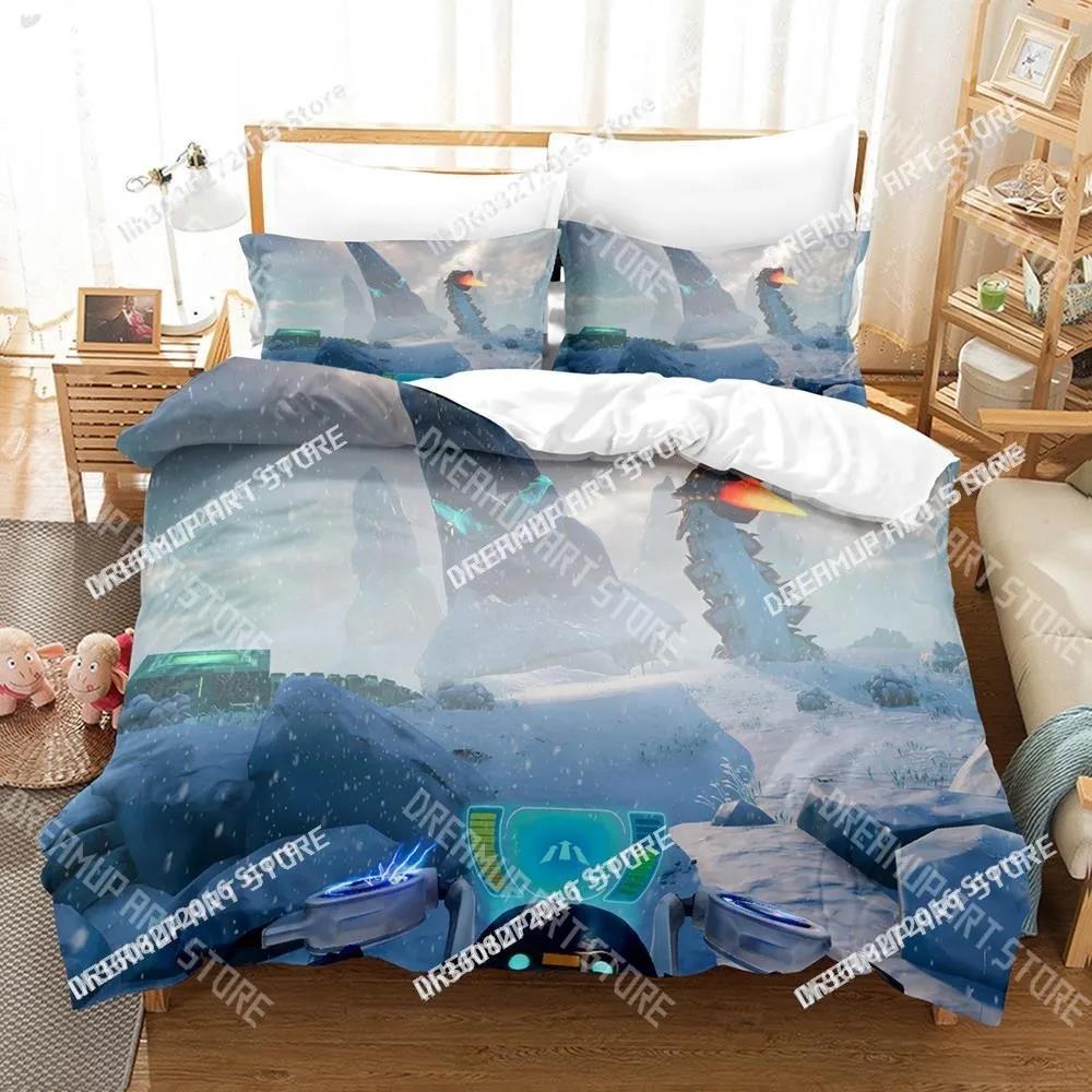 Ensemble de literie Subnautica Below Zero Simple Jumeaux Lit double Queen King Literie pour chambre d'adulte et d'enfant Housse de couette Ensembles Draps de lit Anime EU Single 90x200cm