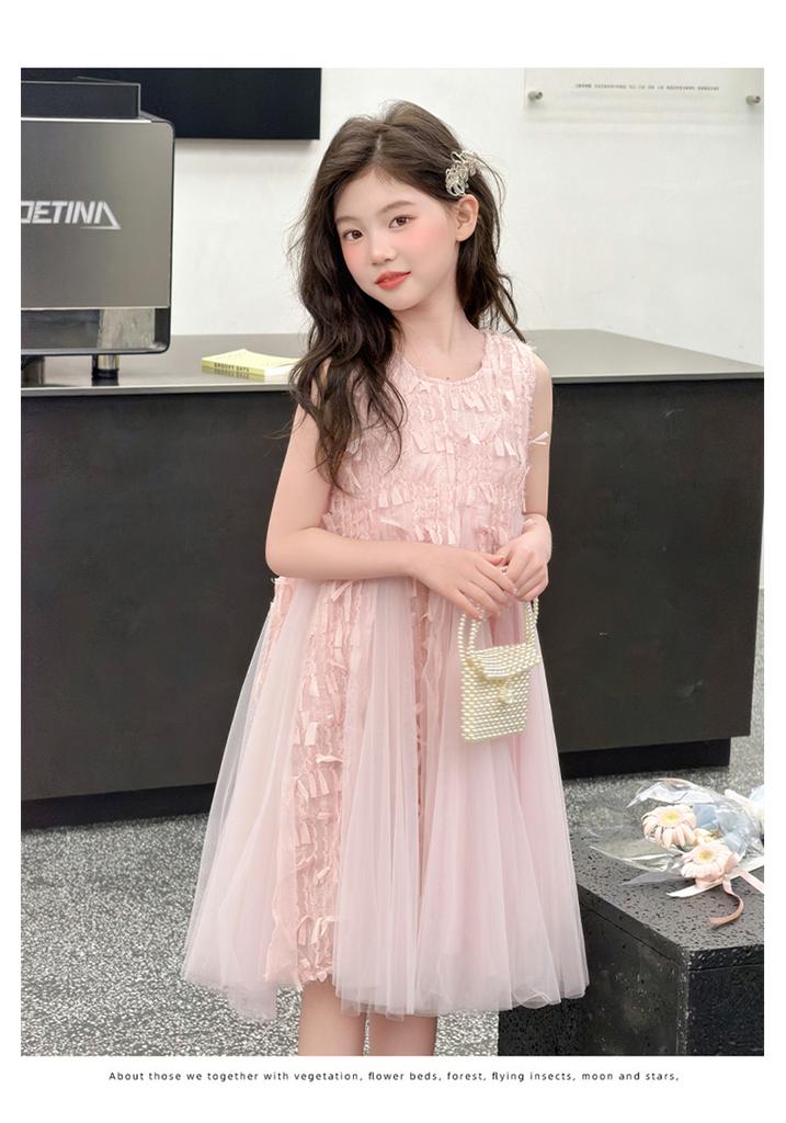 Girls' Summer Dress 2026 New Style Children's Stylish Sleeveless Mesh Princess Dress Girls' Summer Dress Fluffy Skirt
