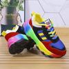 Large Size Women's Lace-Up Breathable Casual Shoes with Rainbow Sole