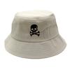 Simple Hat Fisherman With Solid Color Design And Skull Embroidery For Daily