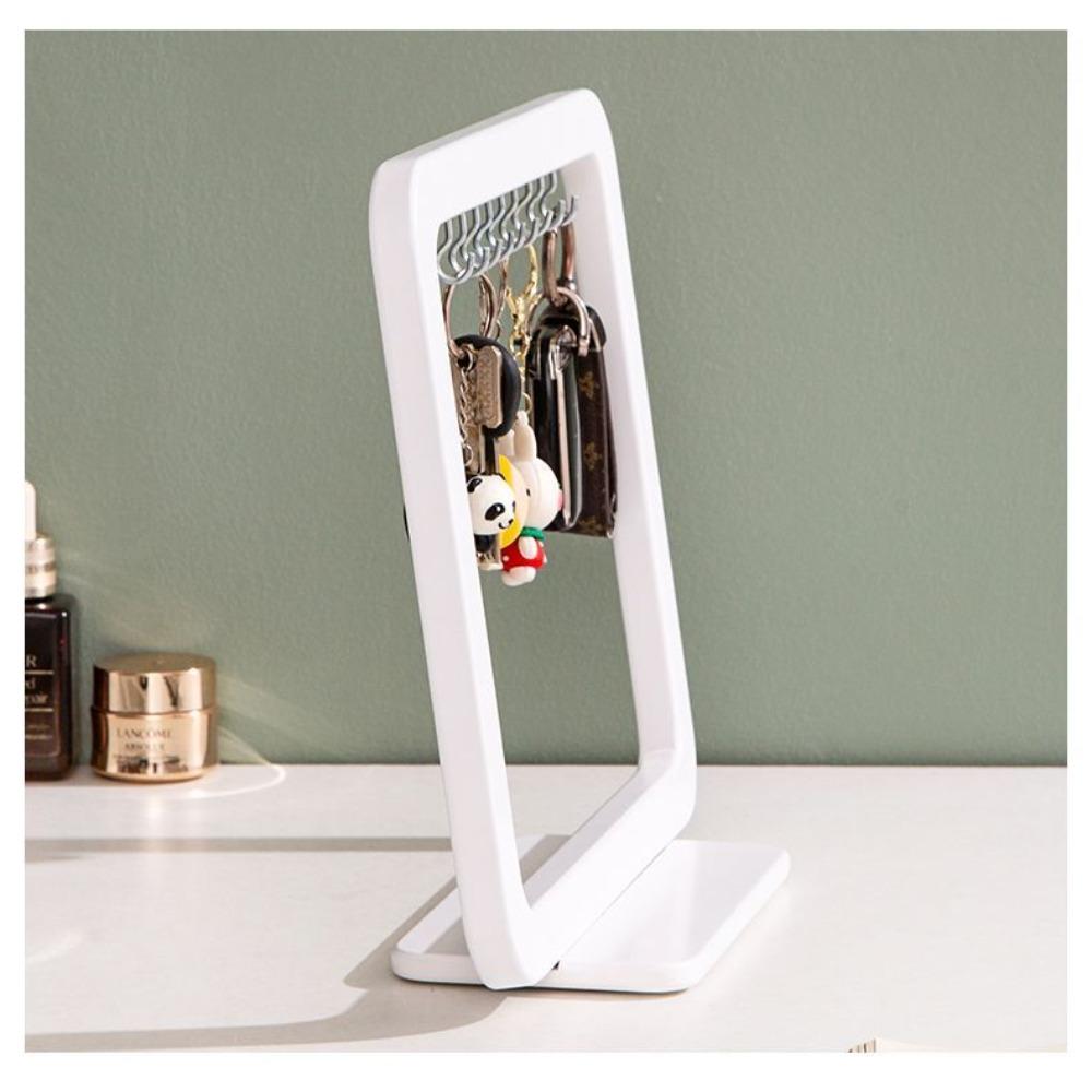 Wooden Multi-Function Entryway Rack: Desktop Necklace Bracelet Hanging Organizer Bedroom Key Storage Stand with Hooks for Wristwear & Accessories