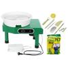 110/220V 25cm Electric Pottery Wheel Machine DIY Ceramic Work Clay Art Craft Green 350W 8 Pcs