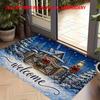 1pc, 2D Flat Printing, Christmas Snow Scene Welcome Doormat, Colorful Non-Slip Machine Washable Rug, Suitable for Home Decor, Entrance, Hall, Bathroom