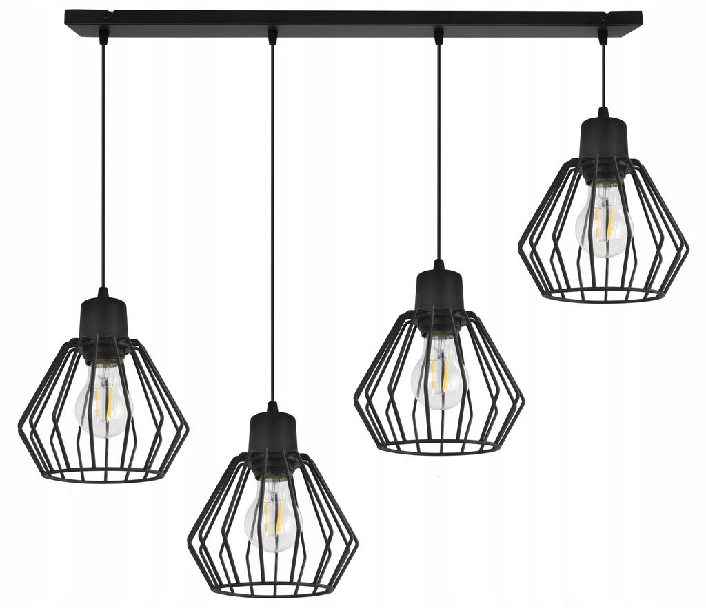 Hanging Lamp, Ceiling Chandelier, Wire Shade, Led