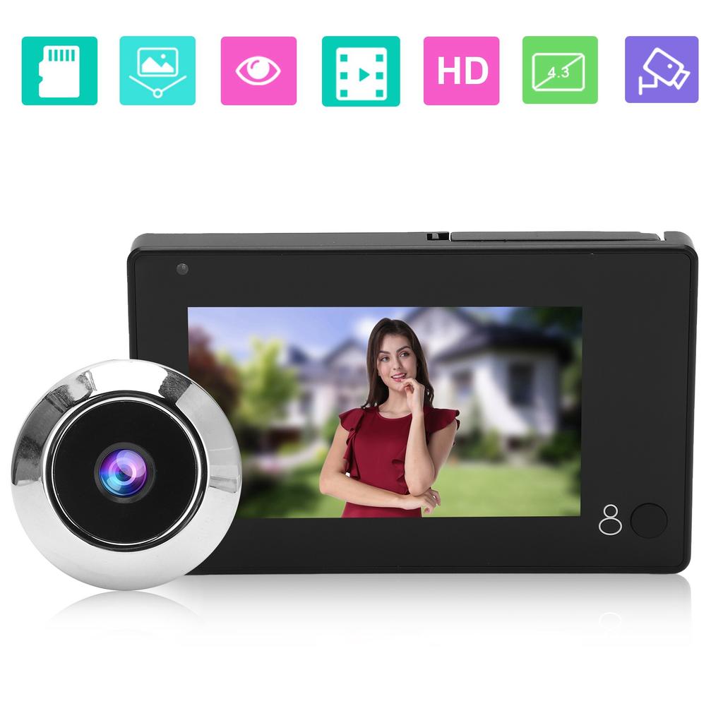 Smart Video Doorbell 4.3in TFT Color Screen 105 Degree Wide Angle Anti?Peeping Home Security
