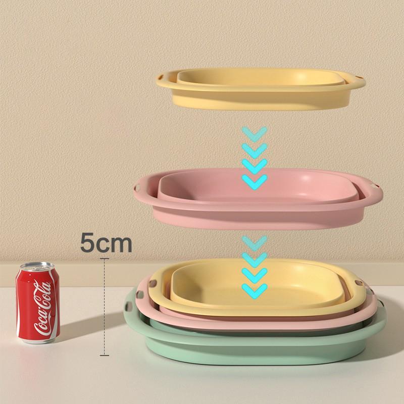 Foldable Plastic Wash Basin Dormitory Travel Camping Compact Collapsible Sink Small Medium Large Size