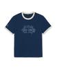 Emelbi Letter Graphic Regular Fit Ringer T-Shirt Bos (D.Navy) (A Type)