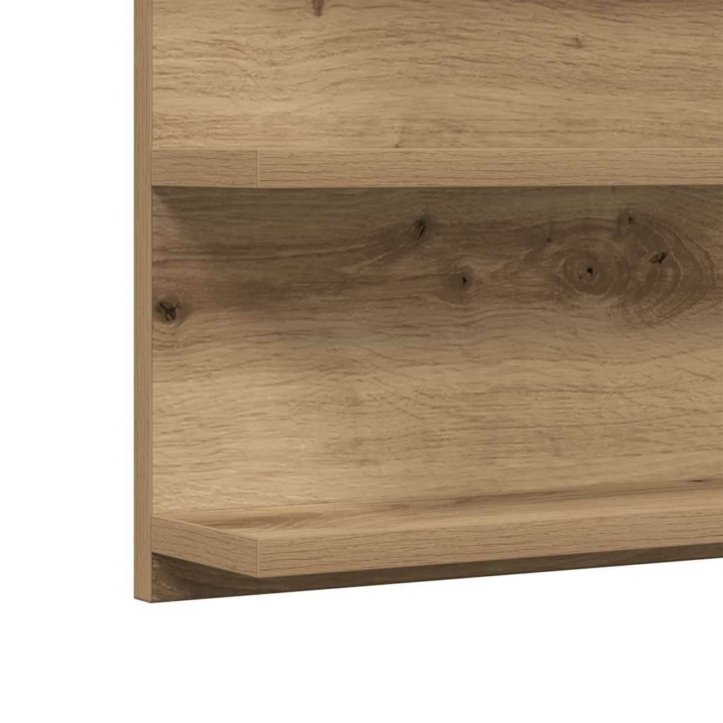 Bathroom Mirror with Shelves Artisan Oak Finish 90 x 11 x 45 cm Engineered Wood