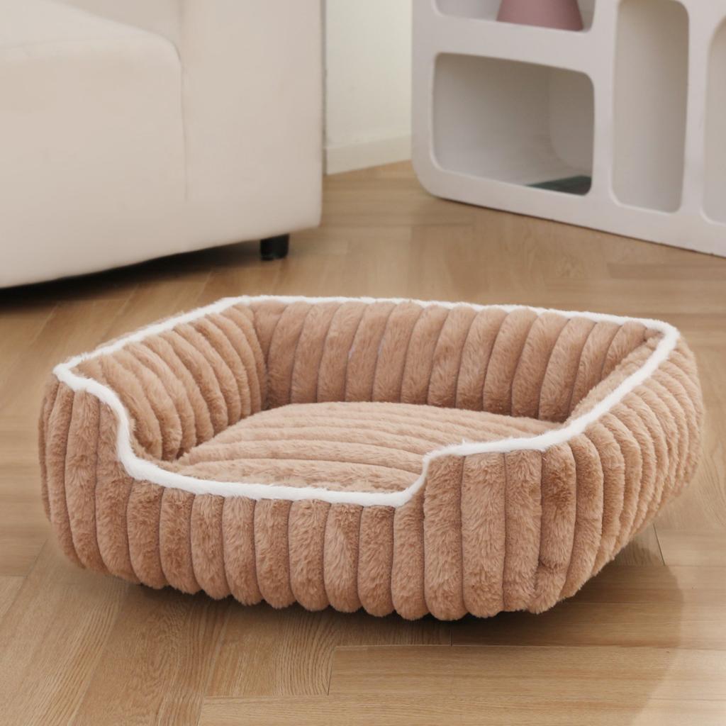 Cat nest, thickened straight bar square nest, rabbit plush, soft and comfortable pet bed for deep sleep, also suitable for dogs
