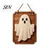 Holiday Party Supplies Vintage Wooden Halloween Welcome Door Hanger, Pumpkin Ghost Skull Witch Wall Skeleton Home Decor Sign, Farmhouse Hanging