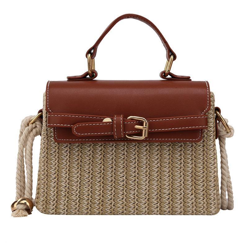 Small box bag women's 2025 new fashion Korean version woven shoulder bag messenger bag women's straw bag