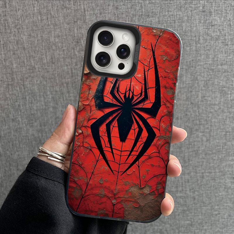 Black Spider Element Animal Print Phone Case For iPhone 16 Pro Max 15 14 13 12 11 XS X 8 7 Plus SE 2022 Shockproof Back Cover