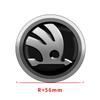 KOXI8 4Pcs New Car Wheel Center Hub Cap 56mm Emblem Decal Wheel Sticker For Skoda Fabia Octavia Karoq Kodiaq Kamiq Superb Rapid Citigo