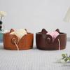 With Holes Knitting Storage Bowl Cat Shaped Storage Basket Durable Wooden Yarn Bowl  Crocheting