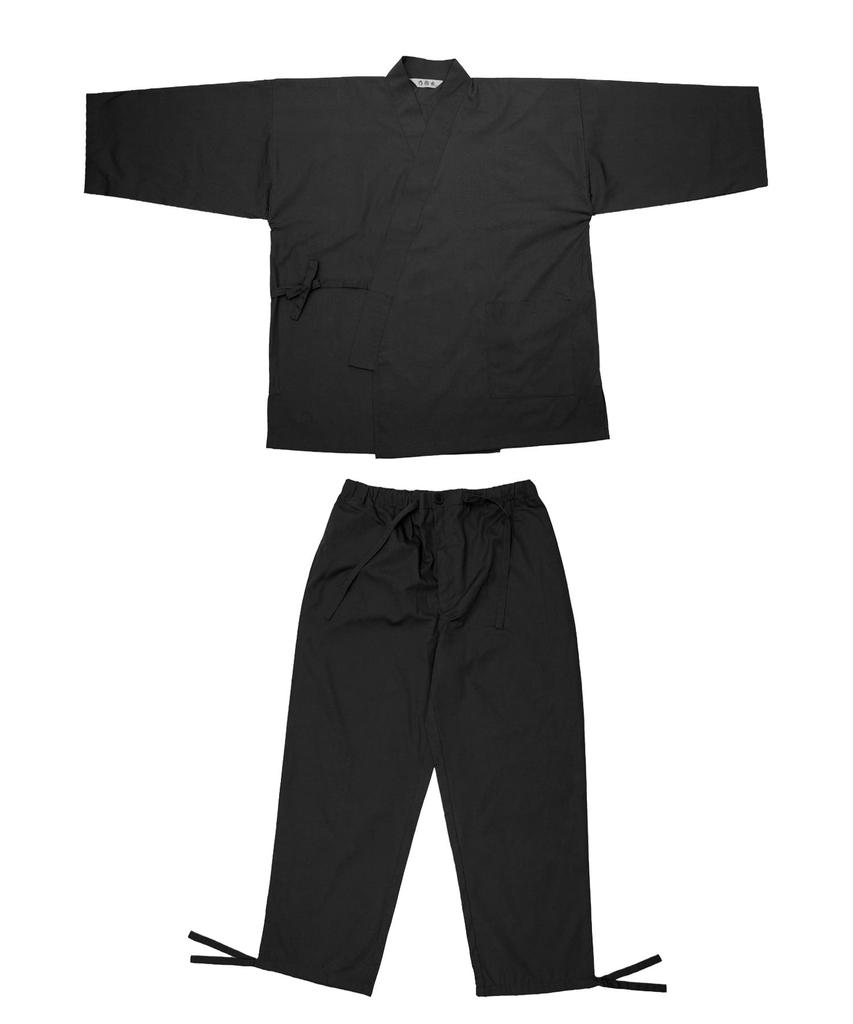 Samue for Large for Cold All Year Samue [KYOETSU] Men, Summer, Winter, Size, Men, Round, (M, Black)