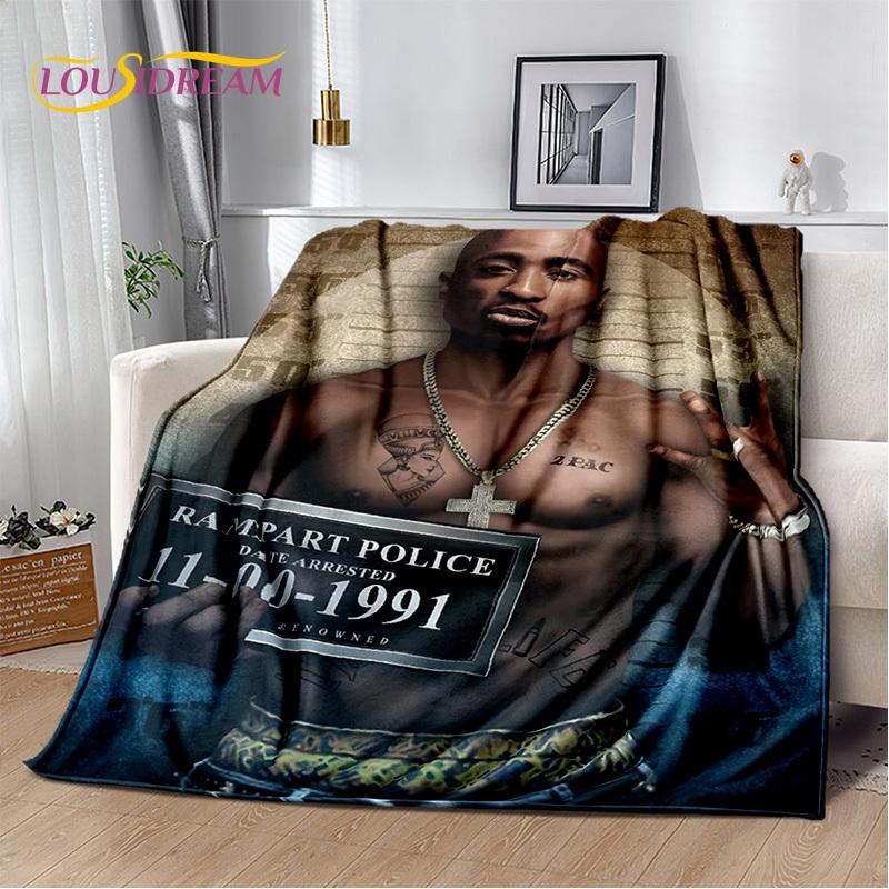 Rapper Eminem Tupac 2pac Hip-Hop Music Rap God Blanket,Soft Throw Blanket for Home Bedroom Bed Sofa Picnic Travel Cover Gift