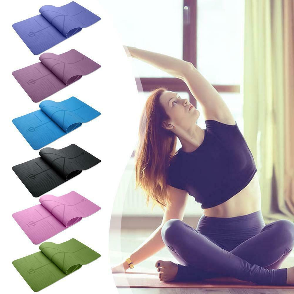 Mat 6mm Yoga Positie Lijn Antislip Tapijt Mat Beginner Milieu Fitness