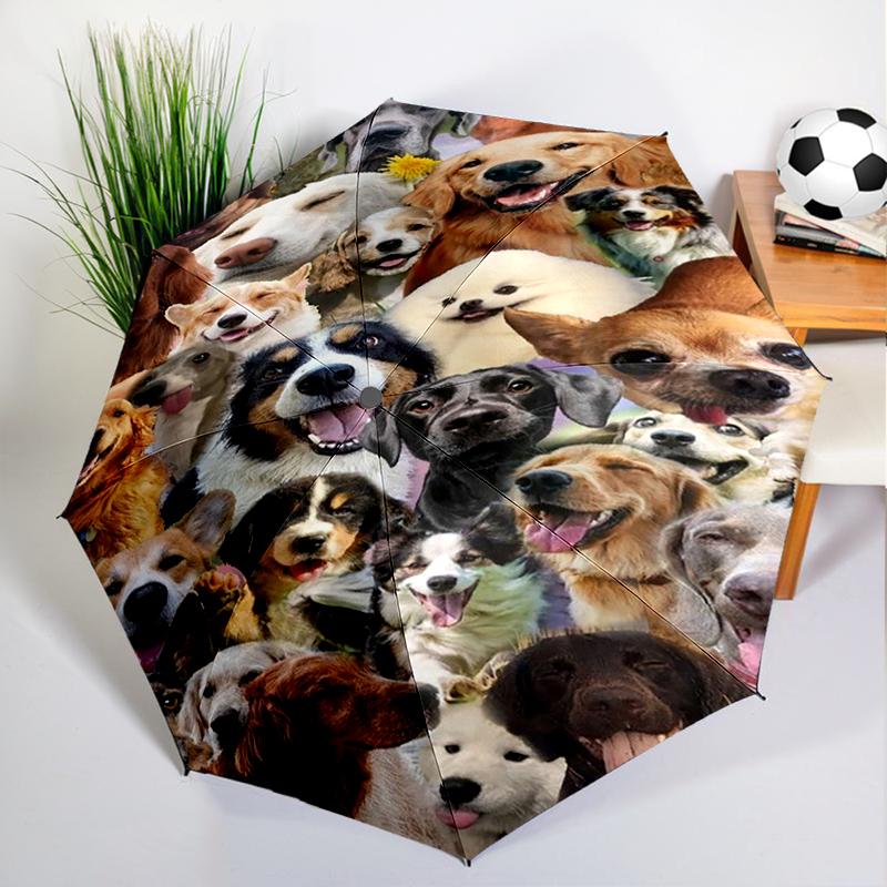 Cute Corgi Puppy Dog Umbrella Automatic Open/close, Sturdy Iron Frame & 8-Rib Struct, Umbrella for Women & Men, Christmas Gifts