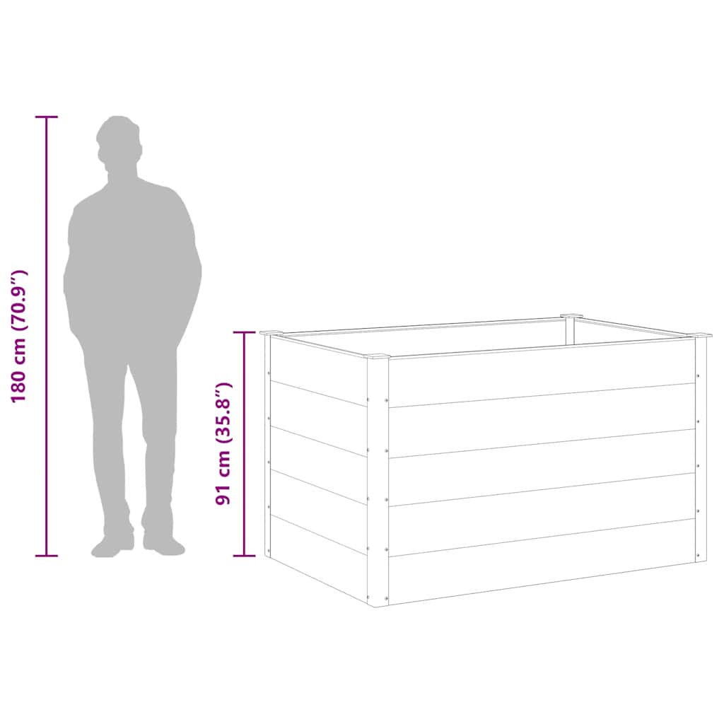 Garden Raised Bed WPC 150 x 100 x 91 cm Grey