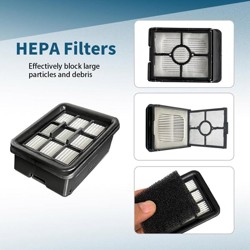 B97A-1Set For Bissell Crosswave HF3 Cordless Vacuum Cleaner 3649A Model Replacement Roller Brush & HEPA Filters