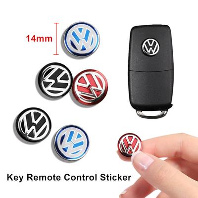 For VW 14mm Car Key Badge Emblem Replacement Car Key Stickers For VW Polo Golf 6 Passat Jetta Interior Mouldings NHKS-V41
