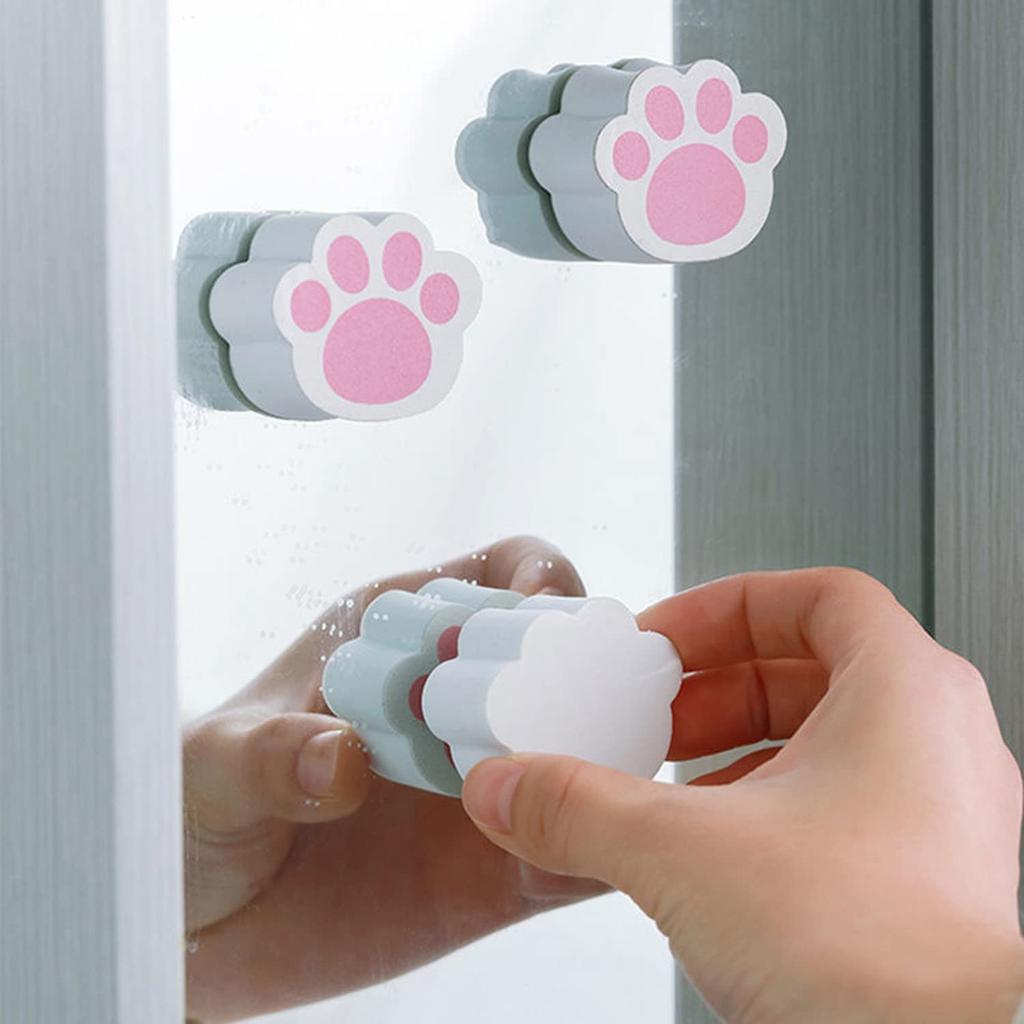 Leeonz 1PCS Mirror Cleaner Sponge, Cute Dish Scrubber Cleaner Double- Sided Cleaning Mirror Scouring Pads Glass Tile Cleaning Brush Pot Wipe