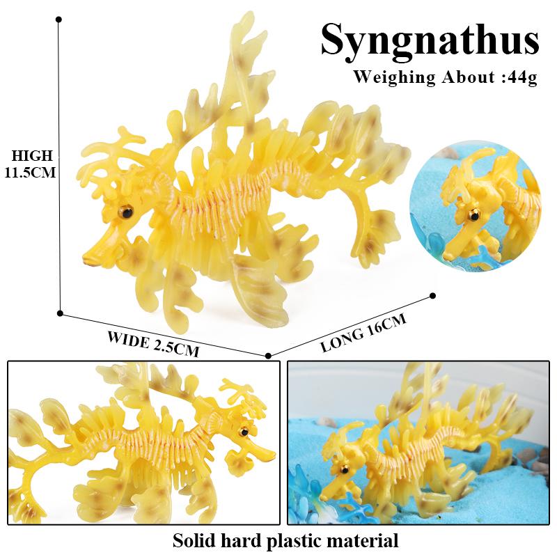 Oenux Ocean Starfish Sea Anemone Coral Jellyfish Squid Shrimp Crab Shark Animals Model Action Figures PVC Miniature Kid Toy Gift